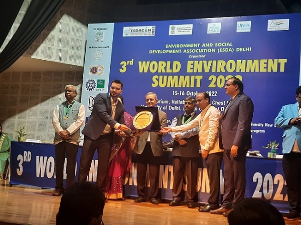 At the ESDA Global Summit – WES2022 in Delhi, Mr. Raj Singh Bhati, Director for Marketing was presented with the Education Excellence Award 2022